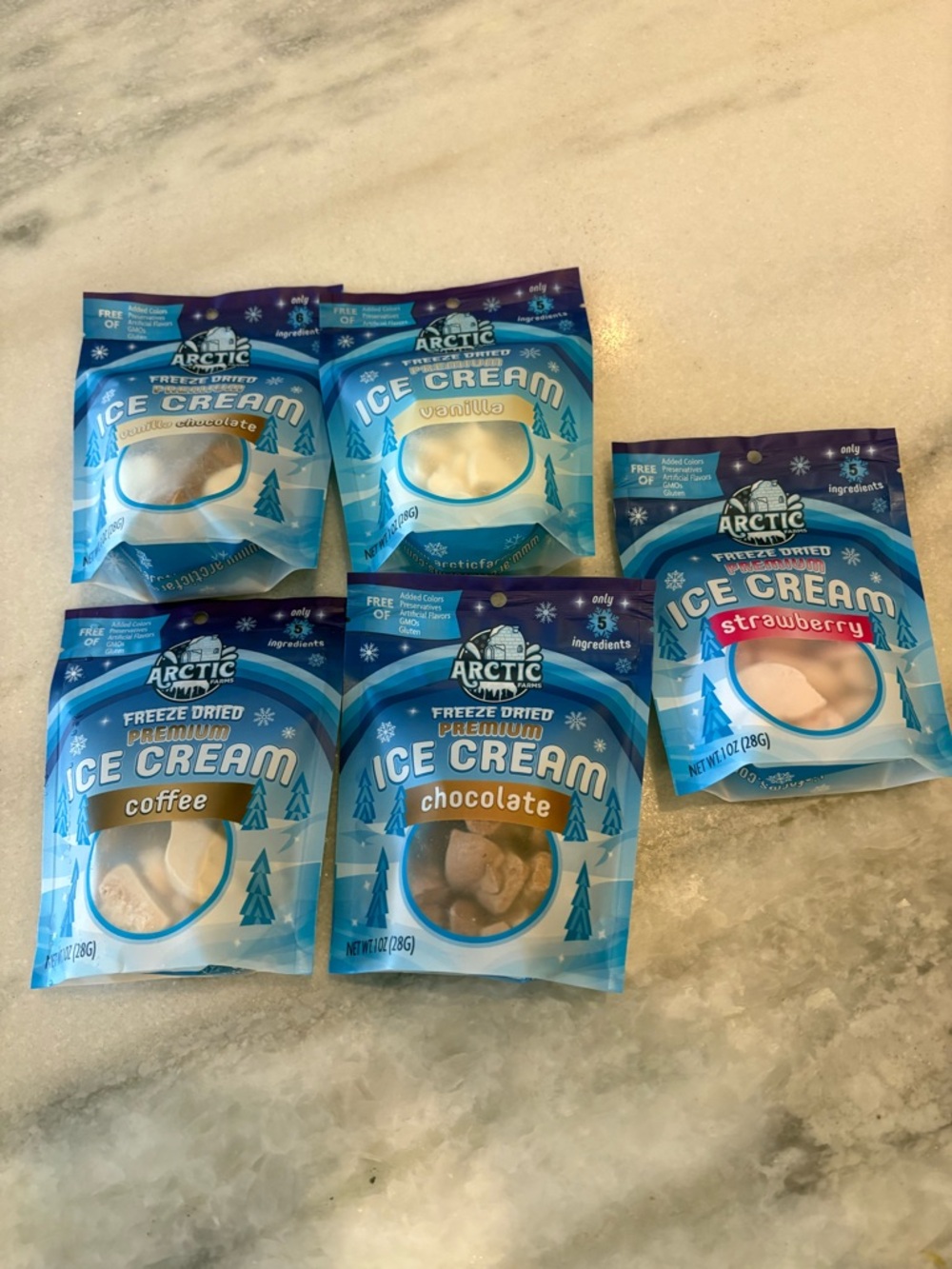 Astronaut Ice Cream- Freeze-Dried Premium Ice Cream Variety 5-Pack